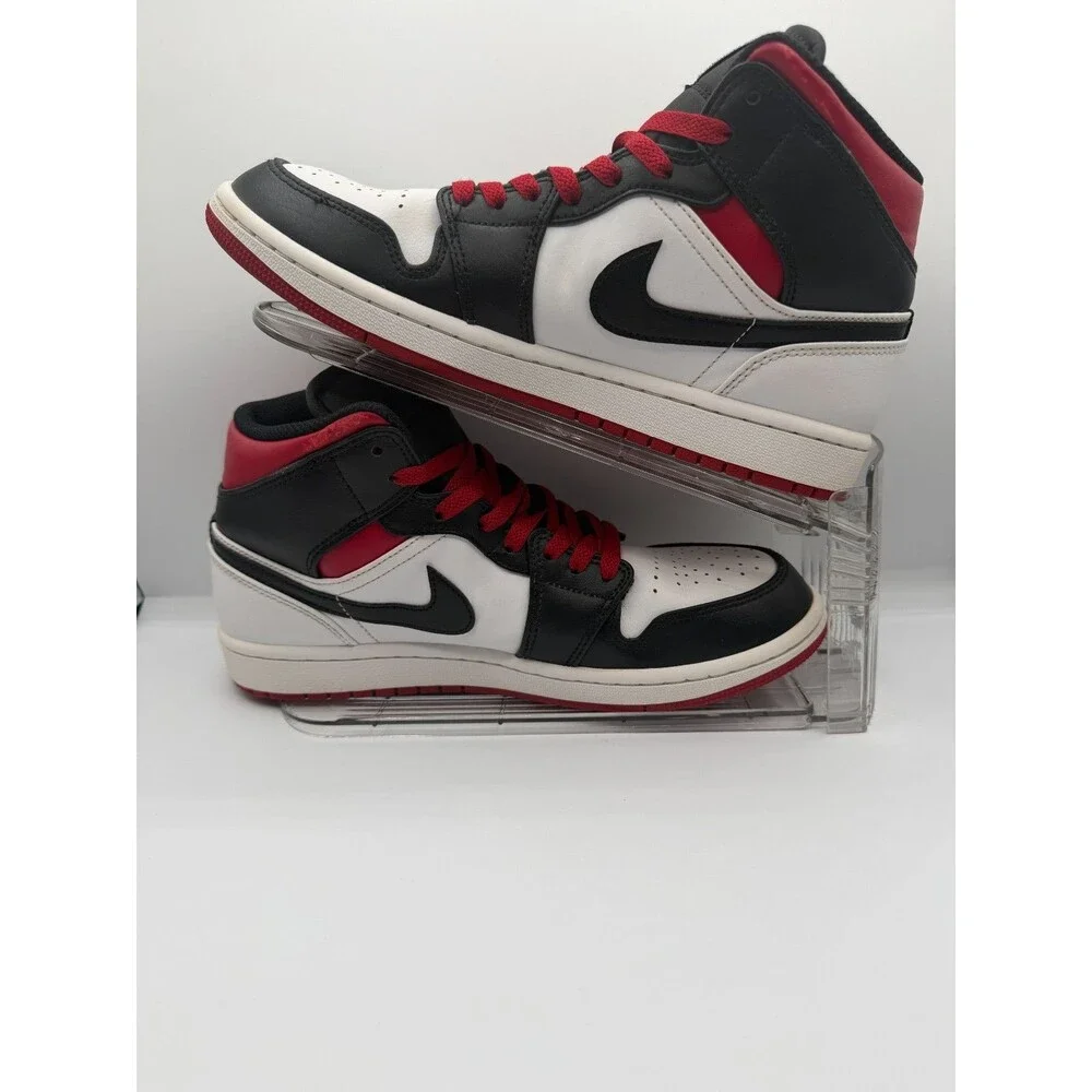 Jordan Air Jordan 1 Mid Gym Red Black Toe Men's Mid Top Sneakers size 8